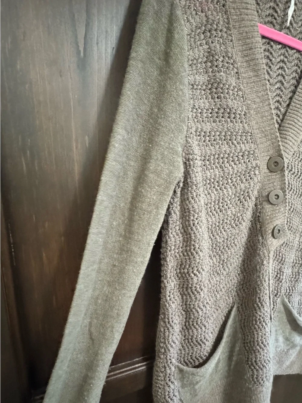 Free People Willow Caroline Cardigan Brown Metallic Knit Button-Up Sweater Boho